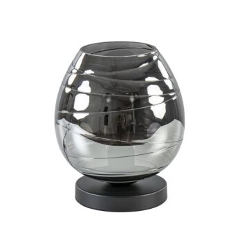 08451897 Mat zwarte tafellamp met smoke titanium glazen kap.jpg