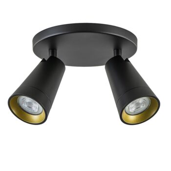 08451929 2Lichts ronde opbouwspot mat zwart met goud accent.jpg