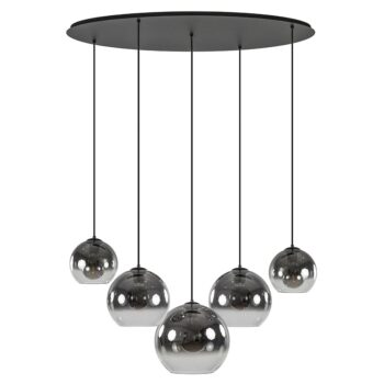 08452042 5Lichts hanglamp ovaal mat zwart met titanium glas.jpg
