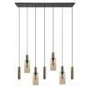 08452189 Strak klassieke hanglamp zwart brons met bruin glas.jpg