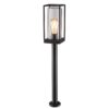 10080107 Moderne buitenlamp lantaarn op paal zwart met helder glas.jpg