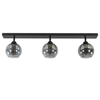 11040009 Langwerpige plafondlamp mat zwart met smoke glazen bollen.jpg