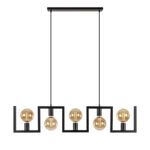 Metalen eettafel hanglamp zwart frame