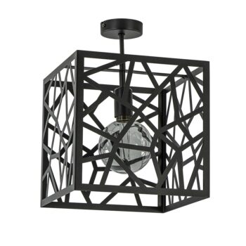 12480498 Mat zwarte plafondlamp metaal met vierkante kap.jpg