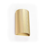 Wandlamp ribbel rond zacht goud 2-lichts