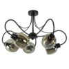 13760842 Strak klassieke 5lichts plafondlamp met smoke glazen kappen.jpg