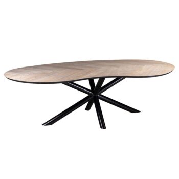 14250016 Organische eettafel eiken met zwarte poot en visgraat.jpg