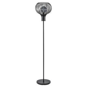 18700012 Modern landelijke vloerlamp mat zwart met draadkap.jpg