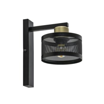 19350131 Landelijke wandlamp zwart goud met ronde kap.jpg