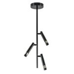 Verstelbare 3-lichts plafondspot zwart metaal