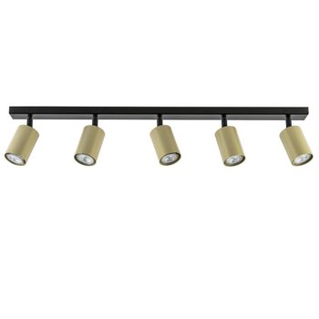 19350171 Verstelbare 5lichts GU10 opbouwspot goud met zwart.jpg