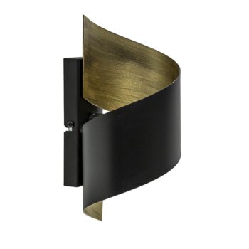 19350178 Sierlijke wandlamp krul zwart met goud.jpg