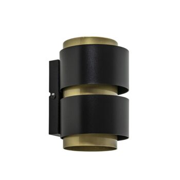 19350200 Cilinder wandlamp G9 mat zwart met goud.jpg