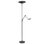 Moderne uplighter mat zwart met verstelbare leesarm