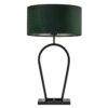 19771734 Mat zwarte tafellamp met kap velours groen.jpg