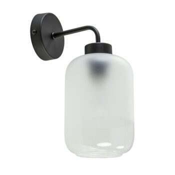20100276 Moderne wandlamp zwart met helder mat glas.jpg