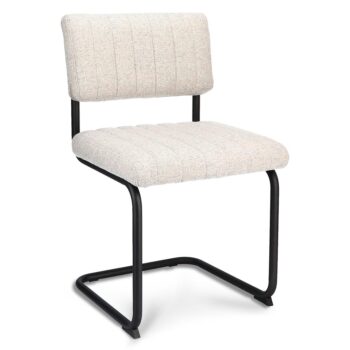 23100066 Stoffen eetkamerstoel met zwart metalen frame.jpg