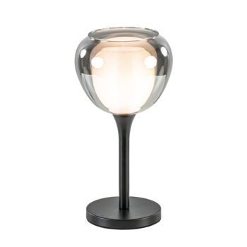 23220057 Strak klassieke tafellamp zwart met smoke glazen kap.jpg