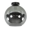 23220114 Mat zwarte plafondlamp met smoke glazen bol 30cm.jpg