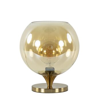 23220161 Elegante tafellamp donker goud met amber glazen bol 25cm.jpg