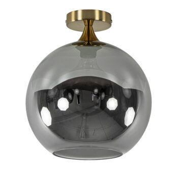 23220169 Chique plafondlamp goud met smoke titanium glazen bol.jpg