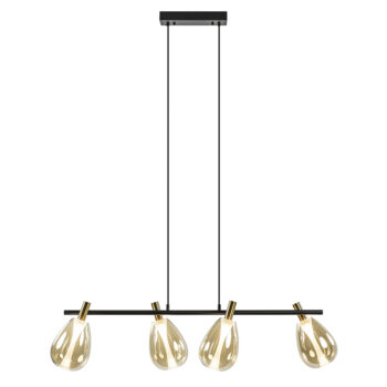 23400014 Strak klassieke LED hanglamp zwart brons met amber glas.jpg