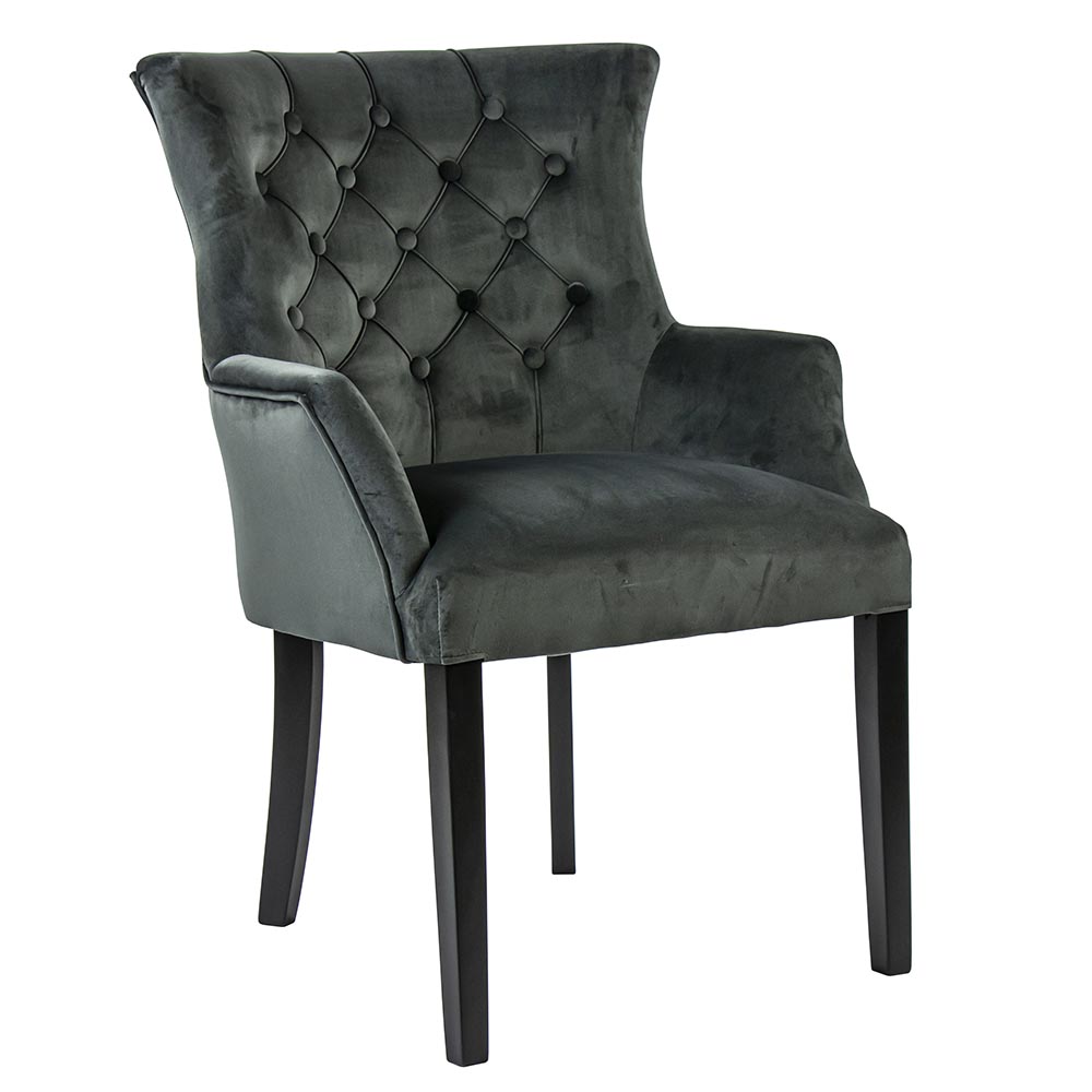 01820003 Comfortabele armstoel donker grijs met zwarte poot.jpg