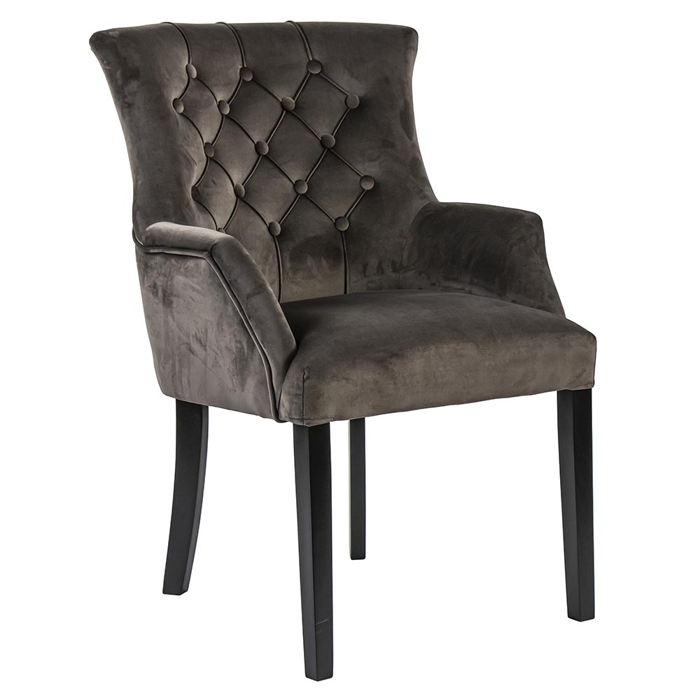 01820014 Comfortabele armstoel donker taupe met zwarte poot.jpg